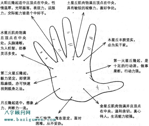 九大掌丘各自代表不同的意义