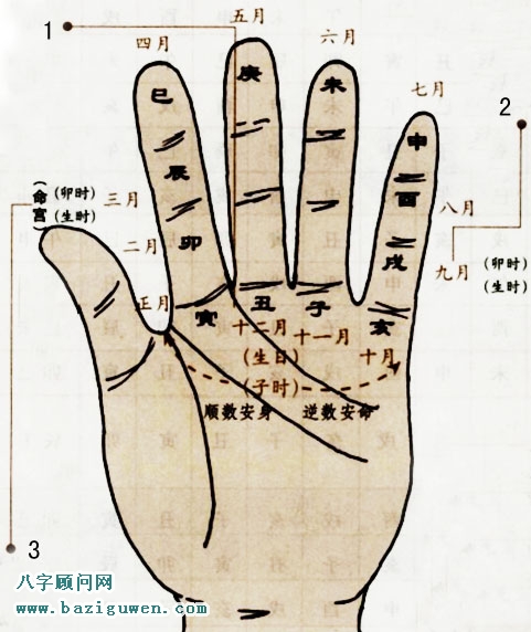 紫微斗数安命宫和身宫掌中诀
