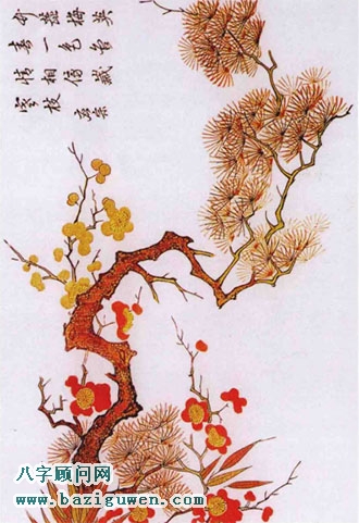 岁寒三友纹的风水开运作用