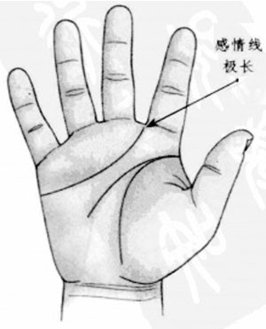 手掌感情线极长